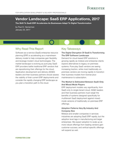 Forrester Vendor Landscape: SaaS ERP Applications, 2017
