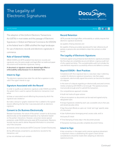 The Legality of Electronic Signatures