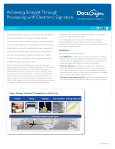 Achieving Straight-Through Processing with Electronic Signature