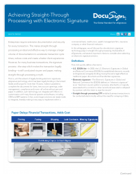 Achieving Straight-Through Processing with Electronic Signature