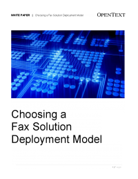 Choosing a Fax Solution Deployment Model