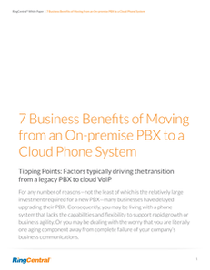 7 Business Benefits of Moving from an On-premise PBX to a Cloud Phone System