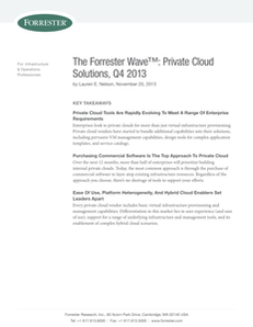 The Forrester Wave Private Cloud Solutions, Q4 2013