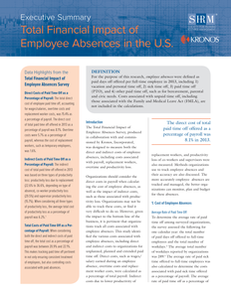 The Total Financial Impact of Employee Absences – Executive Report for United States