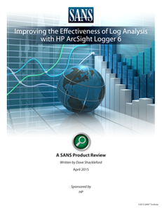 Improving the Effectiveness of Log Analysis with HP ArcSight Logger 6