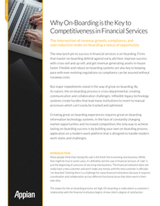 Why On-Boarding is the Key to Competitiveness in Financial Services