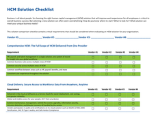 HCM Solution Checklist