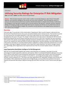 Utilizing Security Ratings for Enterprise IT Risk Mitigation
