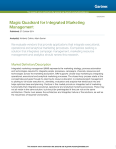 2014 Gartner Magic Quadrant for Integrated Marketing Management