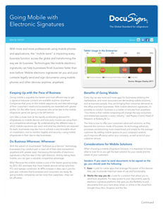 Going Mobile with Electronic Signatures