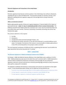 Legality of Electronic Signatures in the US