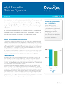 Why It Pays to Use Electronic Signatures