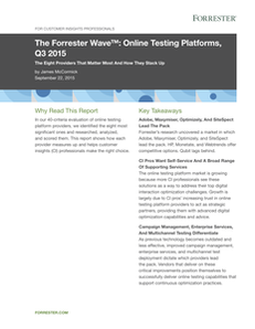 The Forrester Wave:  Online Testing Platforms, Q3 2015