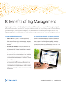 Ten Benefits of Tag Management: Reason No. 1: Bring Order to Digital Marketing Chaos