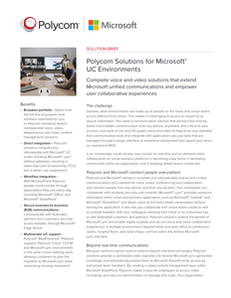 Polycom Solutions for Microsoft UC Environments