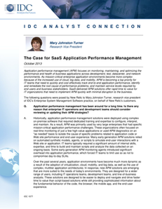 IDC: The Case for SaaS Application Performance Management