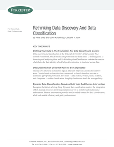 Forrester Research: Rethinking Data Discovery And Data Classification