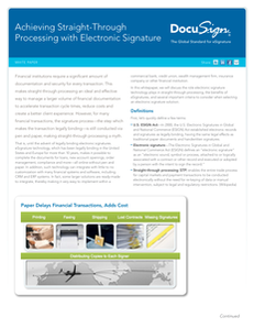 Achieving Straight-Through Processing with Electronic Signature