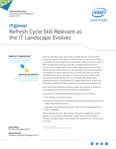 Refresh Cycle Still Relevant as the IT Landscape Evolves