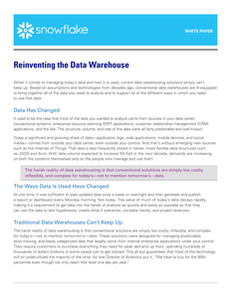 Reinventing the Data Warehouse