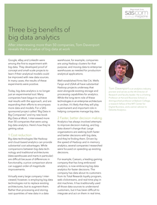 Three Big Benefits of Big Analytics