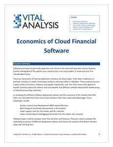 Economics of Cloud Financial Software