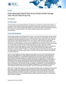 Flash-Optimized Hybrid-Flash Array Vendor Nimble Storage Joins the All-Flash Fray