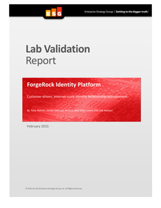 ForgeRock Identity Platform Customer-driven, Internet-scale Identity Relationship Management