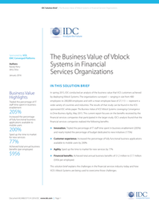 The Business Value of Vblock in Financial Service Organizations