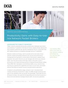 Productivity Gains with Easy-to-Use Ixia Network Packet Broker