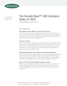 The Forrester Wave: B2C Commerce Suites, Q1 2015