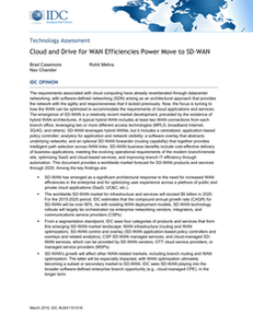 Cloud and Drive for WAN Efficiencies Power Move to SD-WAN