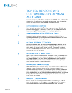 Top 10 Reasons Why Customers Deploy VMAX All Flash