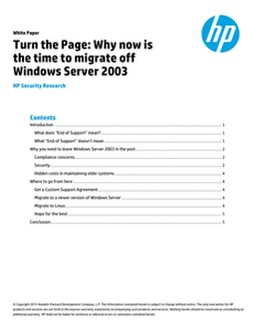 Turn the Page: Why now is the time to migrate off Windows Server 2003