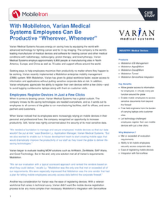 With MobileIron, Varian Medical Systems Employees Can Be Productive “Wherever, Whenever”