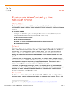 Requirements When Considering a Next- Generation Firewall