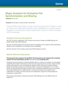 The Magic Quadrant for Enterprise File Synchronization and Sharing