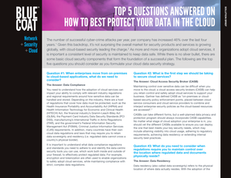 Top 5 Questions Answered on How to Best Protect Your Data in the Cloud