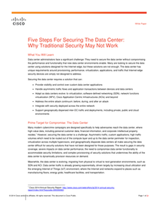 Five Steps For Securing The Data Center: Why Traditional Security May Not Work