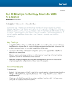 Gartner Top 10 Tech Trends for 2016