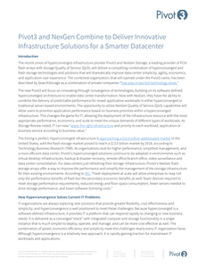 Pivot3 and NexGen Combine to Deliver Innovative, Smart Datacenter Infrastructure