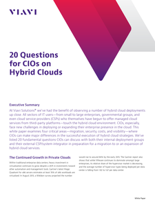 20 Questions for CIOs on Hybrid Clouds