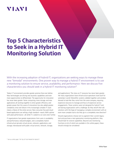 Top 5 Characteristics to Seek in a Hybrid IT Monitoring Solution