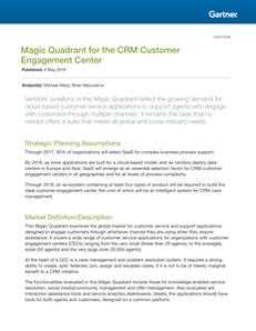 Magic Quadrant for the CRM Customer Engagement Center