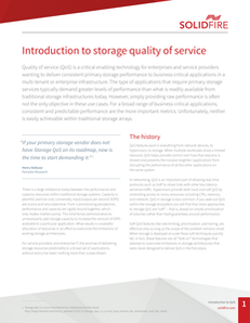 Introduction to storage quality of service