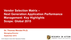 From the Trenches: Research in Action Application Performance Evaluation Guide