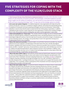 Five Strategies for Coping with the Complexity of the V12N/Cloud Stack