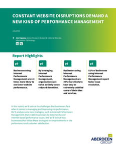 Aberdeen Report: Current Performance Management Solutions May Be Putting your Business at Risk