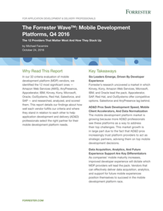 The Forrester Wave: Mobile Development Platforms, Q4 2016