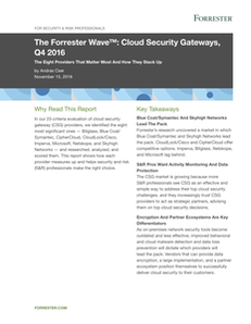 The Forrester Wave: Cloud Security Gateways, Q4 2016